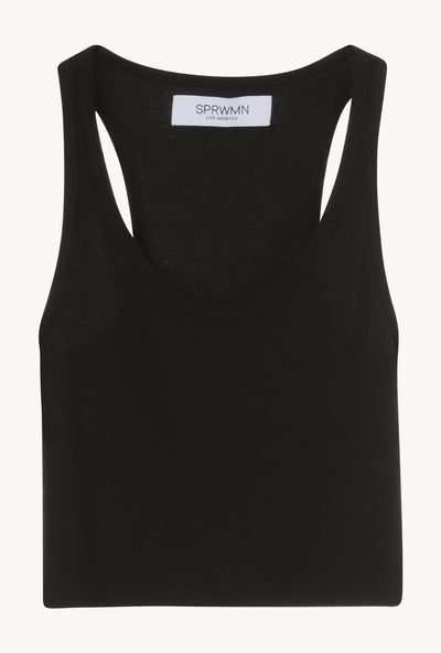 Black Thin Rib Tank