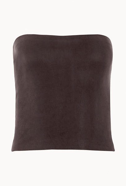 Dark Chocolate Leather Tube Top