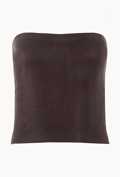 Dark Chocolate Leather Tube Top
