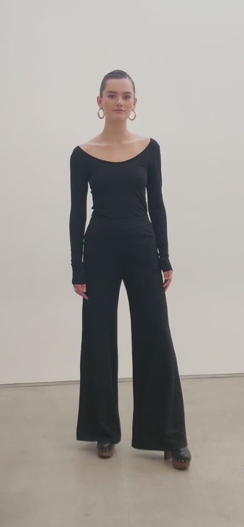 Black Long Sleeve Ballet Top