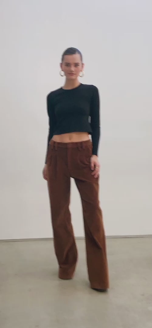 Dark Cognac Corduroy Trousers