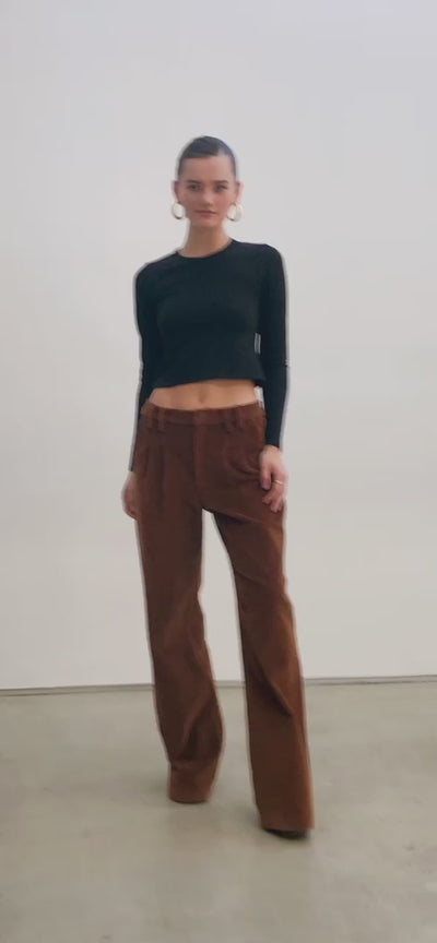Dark Cognac Corduroy Trousers