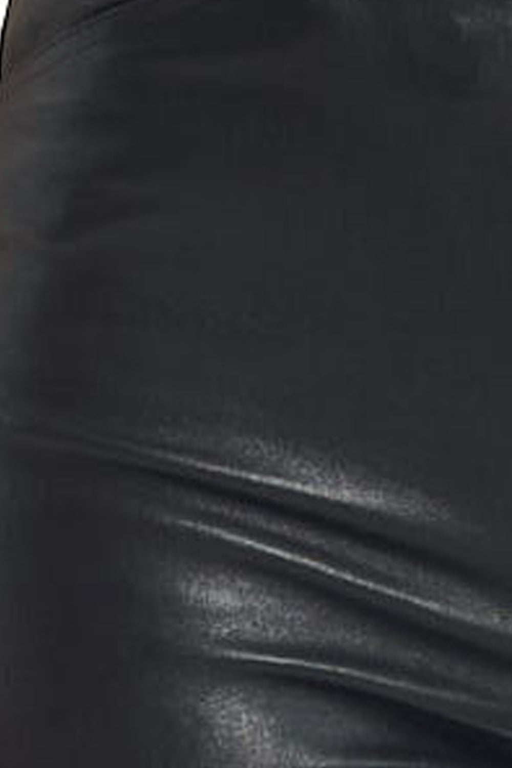Black Leather Loose Fit Jogger with cuff
