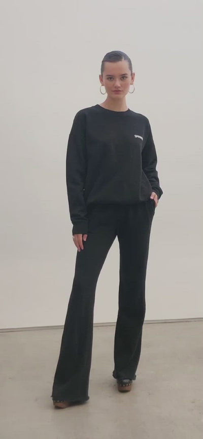 Black Straight Leg Sweatpants