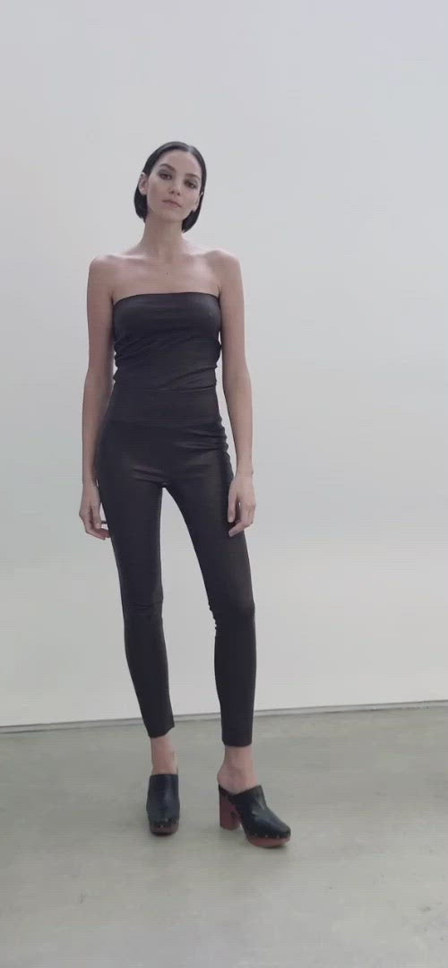 Dark Chocolate Leather Tube Top