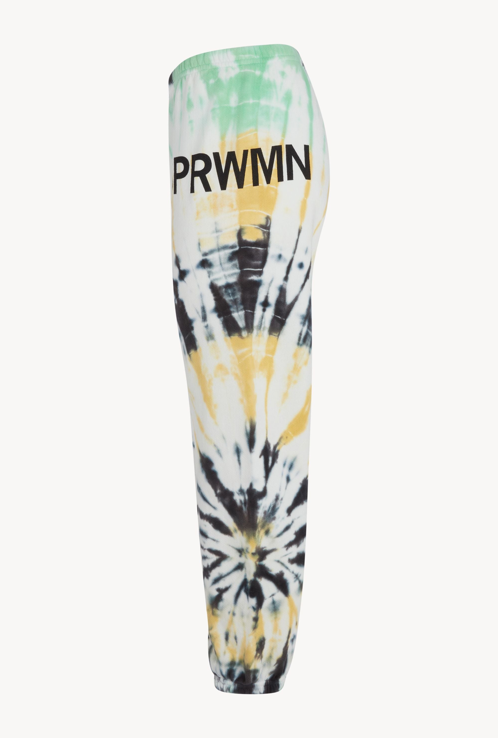Faded Green Tie Dye Cotton Big Logo Sweatpants
