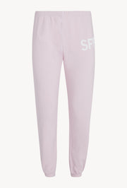 Pale Pink Cotton Big Logo Sweatpants