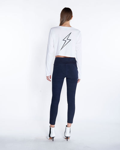 Capri Suede Legging in Navy, Back