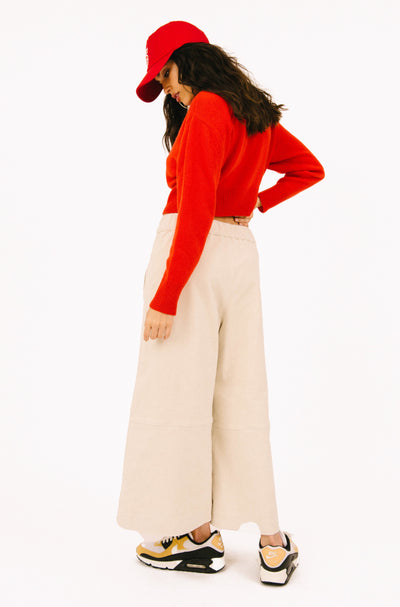 Vintage White Corduroy Culotte Pants