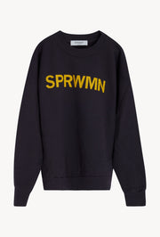 Faded Black Cotton Logo Sweatshirt